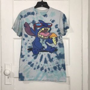 Lilo & Stitch Blue Tye Dye Stitch Disney T Shirt S